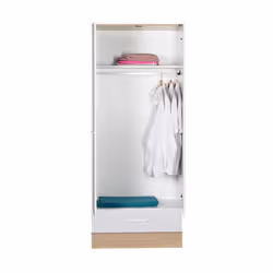 Adore 2 Door 1 Drawer Combination Wardrobe in Matt White/ Sonoma Oak