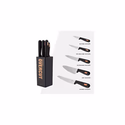 Overcut 6-Piece Knife Set, Steel, Kitchen Knife, Easy to Clean, Elegant Design, Sharp Knife Set, Practical and Durable, Profe ...