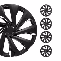 OMAC - ABS Black Hub Caps 15 Inch Set of 4 Tapas para Rines 15 Premi