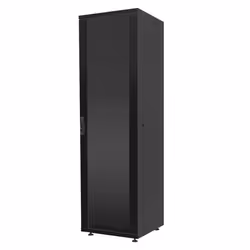 LogiLink D22E68B, Freestanding rack, 22U, 600 kg, Key lock, Rack rails, Adjustable feet