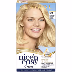 Clairol Nice' n Easy CrâÃme, Natural Looking Oil Infused Permanent Hair Dye, SB1 Ultra Light Natural Beach Blonde 177 ml