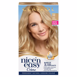 Nice'n Easy CrÃ¨me, Natural Looking Oil Infused Permanent Hair Dye, 9B Light Beige Blonde