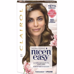 Clairol Nice' n Easy Permanent Hair Dye 6.5, Lightest Brown