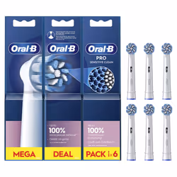 Pro Sensitive Clean Electric Toothbrush Head, X-Shaped & Extra Soft Bristles for Gentle Brushing & Plaque Removal, Pack of 6  ...