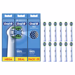 Pro Precision Clean Electric Toothbrush Head, X-Shape and Angled Bristles for Deeper Plaque Removal, Pack of 12 Toothbrush He ...