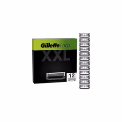 Labs Razor Blades Men, Pack of 12 Razor Blade Refills, Compatible with GilletteLabs with Exfoliating Bar and Heated Razor