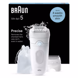 Braun Silk-épil 5 Silk-epil 5 SE5-041 Epilator, White, 28 tweezers, Battery, 100-240 V, 50-60 Hz, Built-in battery