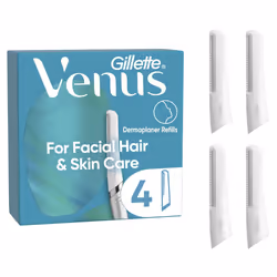 Venus Dermaplaning Blades for Face, Womens Face Razor Blades Refills x 4 for Facial Hair & Skin, Exfoliating Blades for Derma ...
