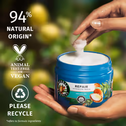 Argan Oil Repair Hair Mask 500ml for Damaged Hair. Intense Nourishment for Softer, Smoother Hair. Blended with Natural Origin Ingredients. Vegan and