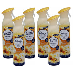 6 X 185 ml Febreze Air Mist Air Freshener Spray - Gold Orchid