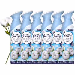 6 X 185 ml Febreze Air Mist Air Freshener Spray - Cotton Fresh