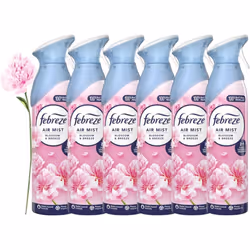 6 X 185 ml Febreze Air Mist Air Freshener Spray - Blossom & Breeze