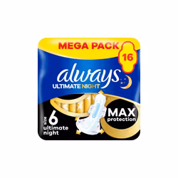 Always Sanitary Towels Ultimate Night (Size 6) Wings 16 Pads