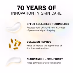 Collagen Peptide Face Moisturiser Day Cream SPF 30, Skincare with Niacinamide 99% Purity and Antioxidant Vitamin E Advanced Anti Aging Skin Care: