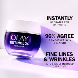 Retinol 24 Night Cream Face Moisturiser, Skincare with Antioxidant Vitamin E Overnight Anti Aging Skin Care: Smooths, Renews and Hydrates, 50ml