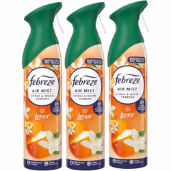 3 X 185 ml Febreze Air Mist Air Freshener Spray - Citrus & White Verbena