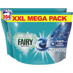 Platinum +Stain Remover Non Bio Pods Washing Liquid Capsules for Sensitive Skin 104 Washes