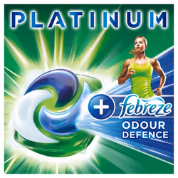Platinum PODS, Washing Liquid Laundry Detergent Capsules 52 Washes, Touch Of Febreze Odour Defence, Extra Stain & Odour Removal
