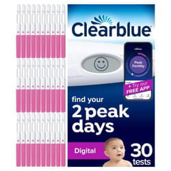 Digital Ovulation Test Kit (OPK), Find Your 2 Peak Days, 1 Digital Holder and 30 Tests, Try The Free Clearblue Period & Cycle Tracker App