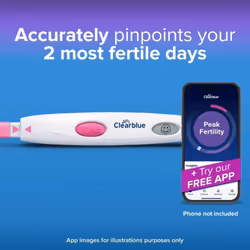 Digital Ovulation Test Kit (OPK), Find Your 2 Peak Days, 1 Digital Holder and 30 Tests, Try The Free Clearblue Period & Cycle Tracker App