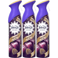 3 X 185 ml Febreze Air Mist Air Freshener Spray - Sugarplum Delight