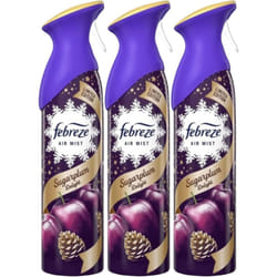 3 X 185 ml Febreze Air Mist Air Freshener Spray - Sugarplum Delight