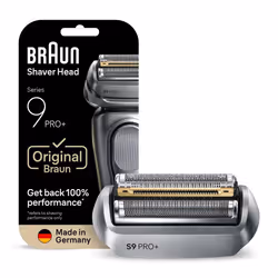 Braun Series 9 96M, Shaving head, 1 head(s), Black, Stainless steel, 18 month(s), Braun, Series 9+ Pro