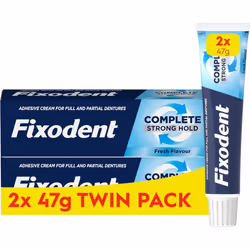Fixodent Complete Denture Adhesive, Fresh Flavour 2 x 47 g Twin Pack