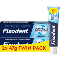 Fixodent Complete Denture Adhesive, Fresh Flavour 2 x 47 g Twin Pack