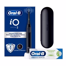 Oral-B iO2, Adult, Vibrating toothbrush, Black, Round, Battery, Built-in battery