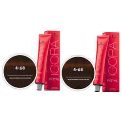 Schwarzkopf Royal Igora Medium Brown Chocolate Red - 4-68 - Pack of 2