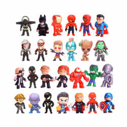 26Pcs/Set Anime  Avengers Figure Hulk Thor Spider Man venom Captain Decoration Collection Figurine Toys for kids Xmas Gift - WHITE