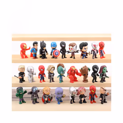 26Pcs/Set Anime  Avengers Figure Hulk Thor Spider Man venom Captain Decoration Collection Figurine Toys for kids Xmas Gift - WHITE