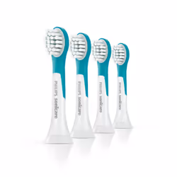 Philips Sonicare For Kids 4-pack Compact size Compact sonic toothbrush heads, 2 pc(s), Turquoise, Medium, Rubber