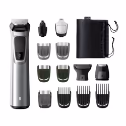 Philips MULTIGROOM Series 7000 MG7720/15 14-in-1, Face, Hair and Body, Black, Silver, Rectangle, Beard, Ear, Eyebrow, Moustac ...