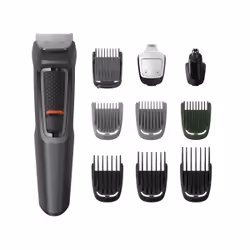 Philips MULTIGROOM Series 3000 10 tools 10-in-1, Face, Hair and Body, Black, Rectangle, 3 mm, 7 mm, Beard, Ear, Eyebrow, Mous ...