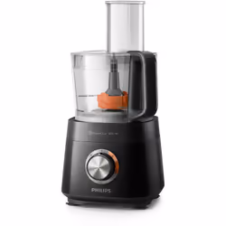 Philips Viva Collection HR7510/10 Compact Food Processor, 2.1 L, Black, Rotary, 0.5 L, 1 discs, LED