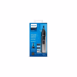 Philips Series 3000 Ear, Eyebrow & Nose Trimmer with 2 Eyebrow Combs & Pouch, Showerproof and Fully Washable, Black & Grey, NT3650/16