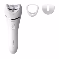 Philips Epilator Series 8000 BRE700/00 Wet and Dry epilator, Silver, White, 32 tweezers, 70400 RPM, Battery, 15 V, Built-in b ...