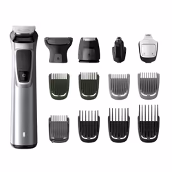 Philips MULTIGROOM Series 7000 MG7720/13 Showerproof face, body & hair trimmer with 14 tools, Black, Silver, Charging, Batter ...