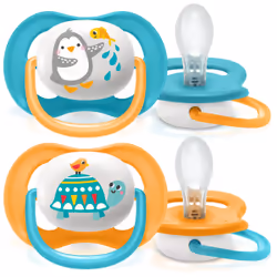 Philips AVENT SCF080/07, Ultra soft pacifier, Orthodontic, Silicone, Boy, Dishwasher proof
