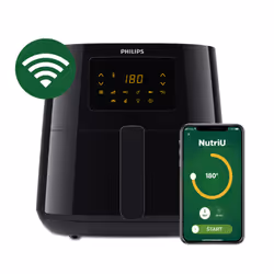 Philips Essential Connected HD9280/90 Airfryer XL, Hot air fryer, 6.2 L, 1.2 kg, Single, Black, Touch