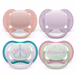 Avent Day & Night Dummy 0-6 Months (2 Day + 2 Night) incl. 2 travel boxes