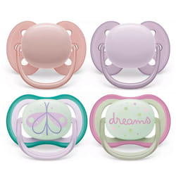 Avent Day & Night Dummy 0-6 Months (2 Day + 2 Night) incl. 2 travel boxes