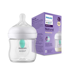 Avent Natural Response Baby Bottle - 125ml Baby Milk Bottle with AirFree Vent, BPA Free for Newborn Babies Aged 0 Months+ (Model SCY670/01)