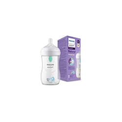 Avent Natural Response Baby Bottle - 260ml Baby Milk Bottle with AirFree Vent, BPA Free for Newborn Babies Aged 1 Months+, Elephant Pattern (Model