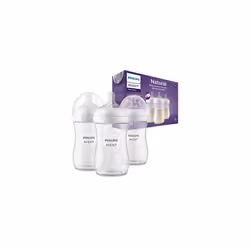 Avent Natural Response Baby Bottle - 3 x 260ml Baby Milk Bottle for Newborns and Up, BPA Free, 1+ Months (Model SCY903/03)