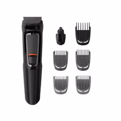 Philips MULTIGROOM Series 3000 MG3720 7-in-1, Face and Hair, Black, Beard, Ear, Nose, Battery, 60 min, Built-in battery, 16 h