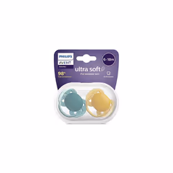 Avent Ultra Soft Pacifier 2 Pack - BPA-Free Dummy for Babies from 6-18 Months (Model SCF091/04)