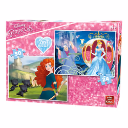 King Disney 2in1 Princesses 24/50 pieces, 24 pc(s), Cartoons, 4 yr(s)